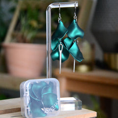 Boucles D'oreilles - Pétales d'aiguille - vert émeraude