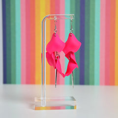 Boucles D'oreilles - Pétales d'aiguille - rose fluo