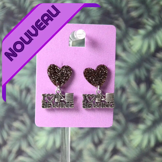 Boucles D’oreilles I Love Sewing