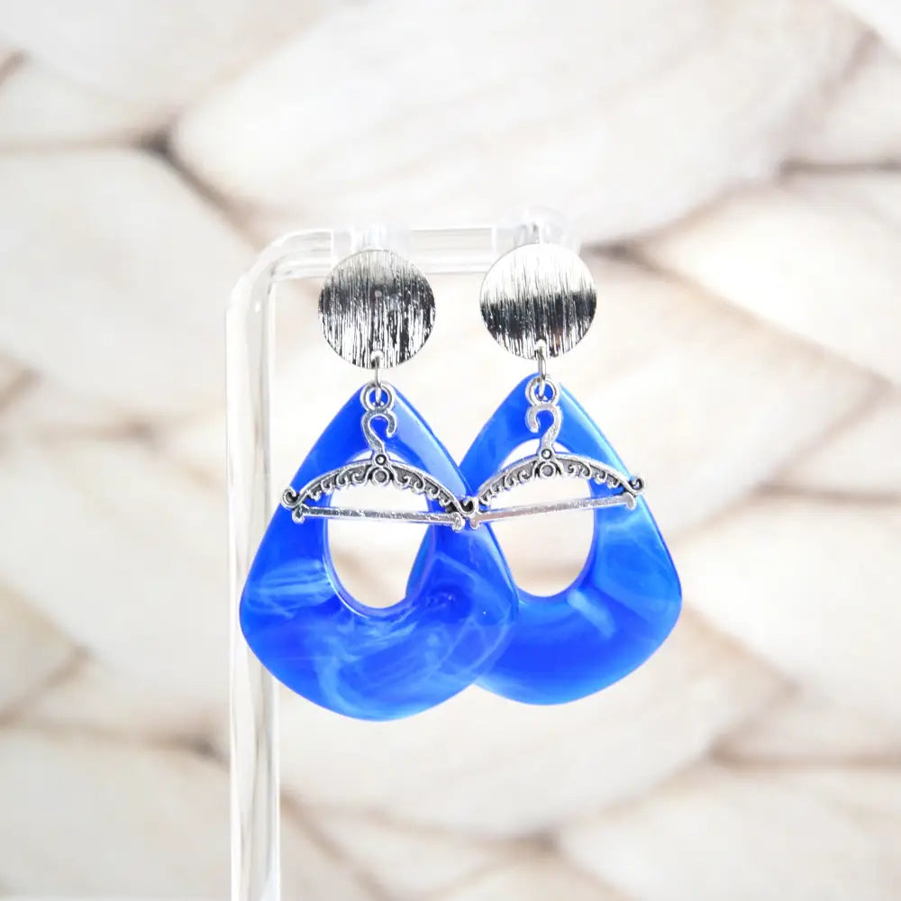 Boucles D’oreilles Les Marbrés Bleu