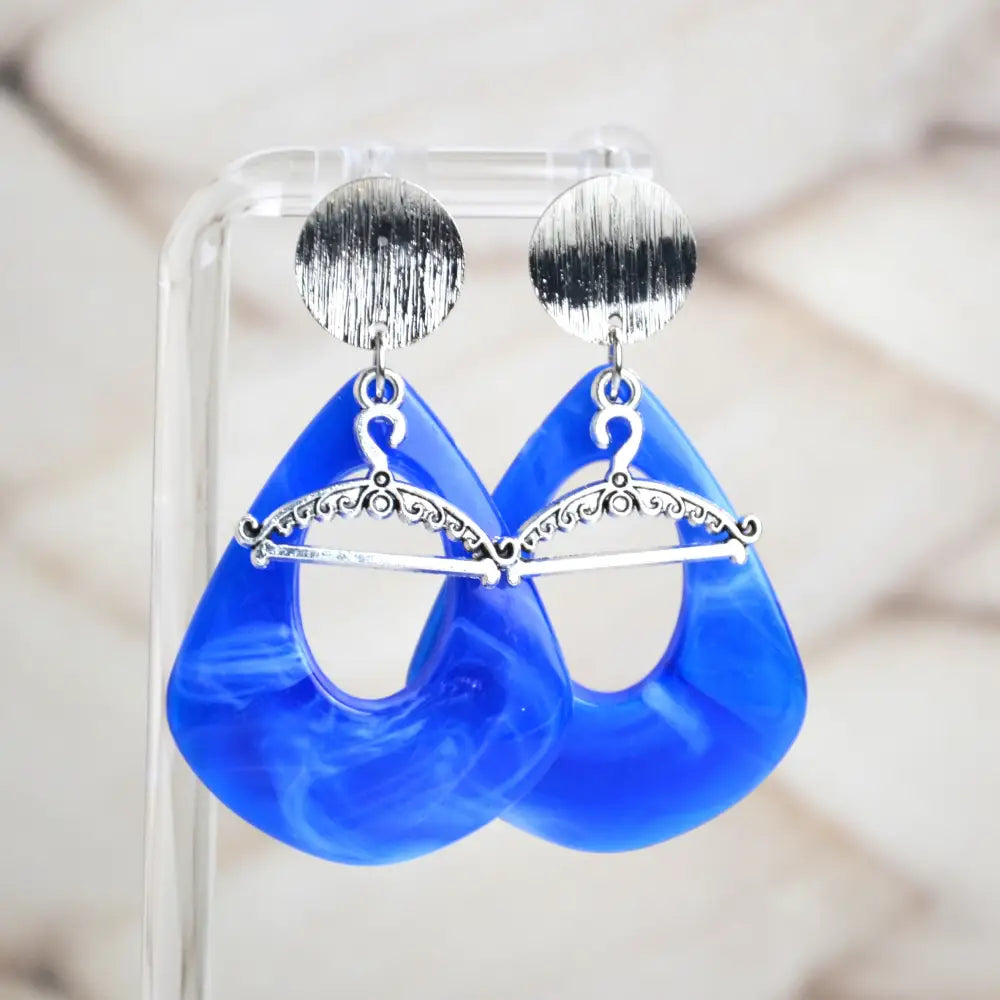 Boucles D’oreilles Les Marbrés Bleu