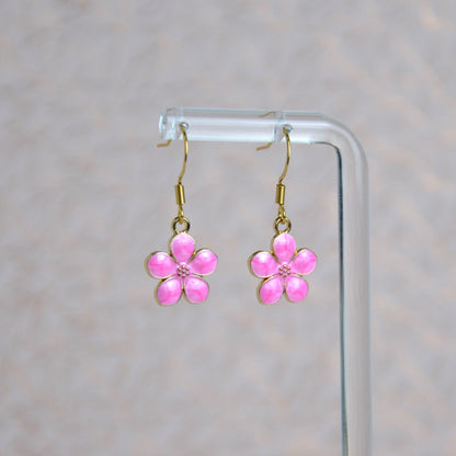 Boucles d'oreilles - Fleur simple dorée