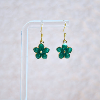 Boucles d'oreilles - Fleur simple dorée