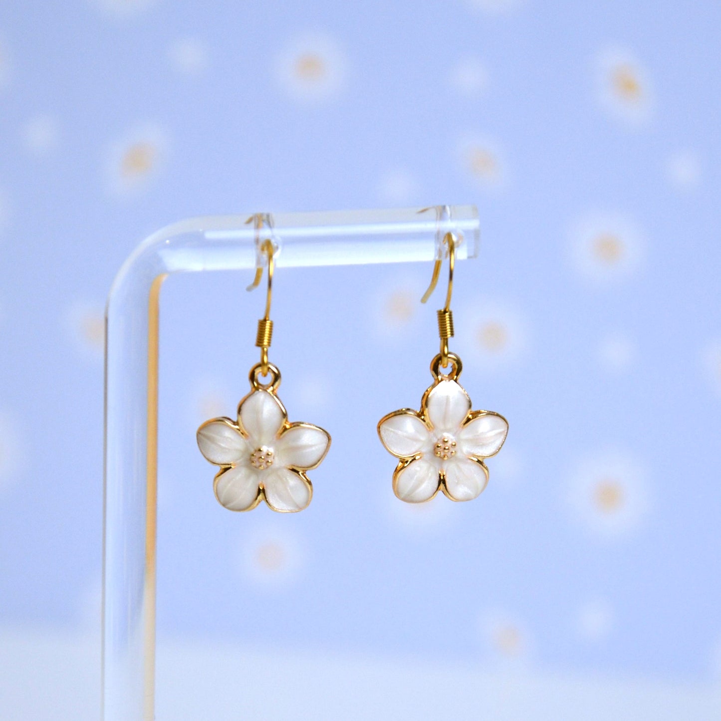 Boucles d'oreilles - Fleur simple dorée