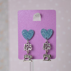 Boucles d'oreilles - I love 2 sew
