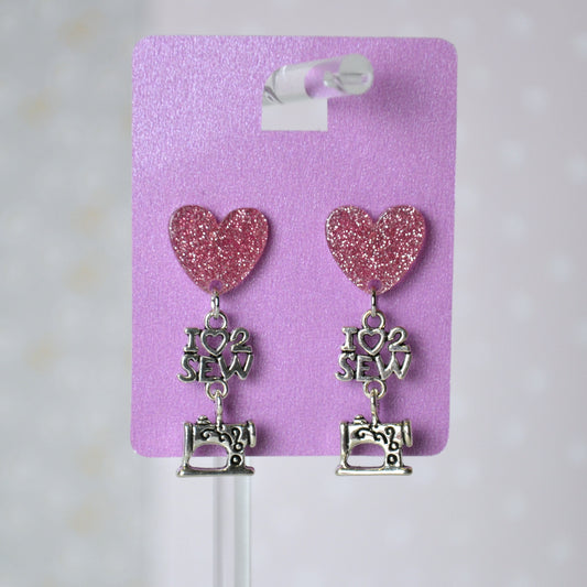 Boucles d'oreilles - I love 2 sew