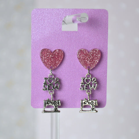 Boucles d'oreilles - I love 2 sew