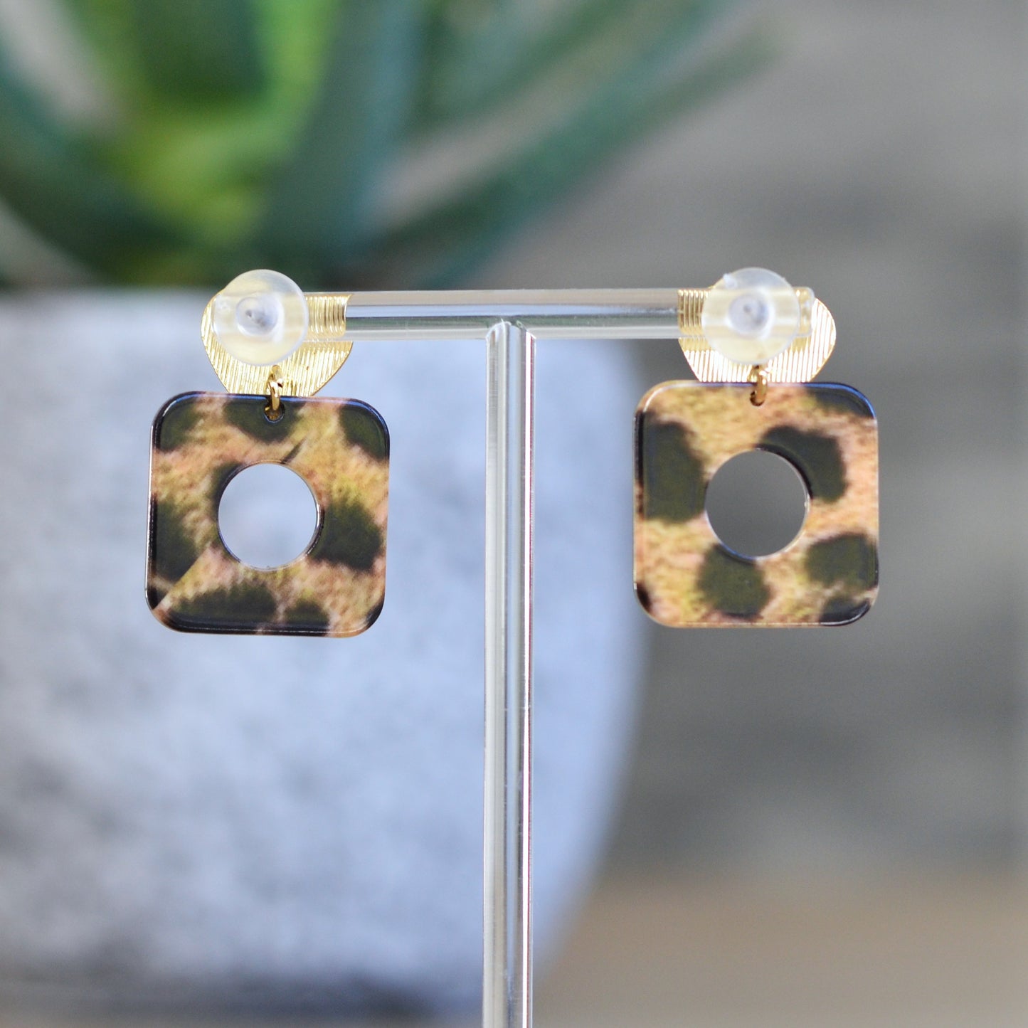 Boucles d'oreilles - Cœur de léopard