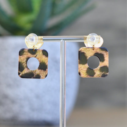 Boucles d'oreilles - Cœur de léopard