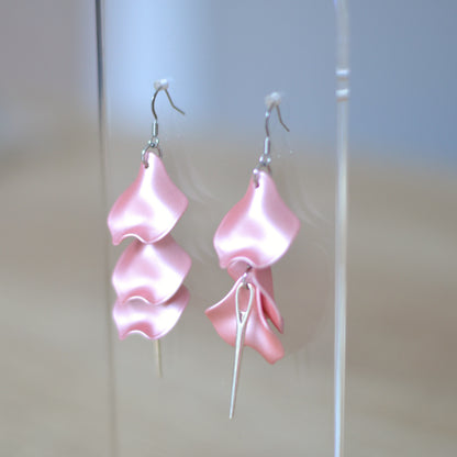 Boucles D'oreilles - Pétales d'aiguille - Rose dragée