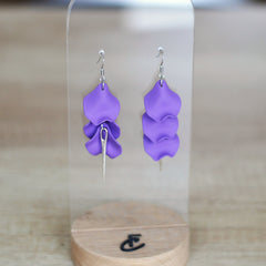 Boucles D'oreilles - Pétales d'aiguille - Mauve foncé