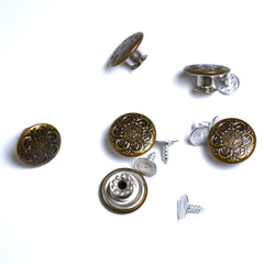 Boutons Jeans  - à FRAPPER - Arabesques Bronze 17mm