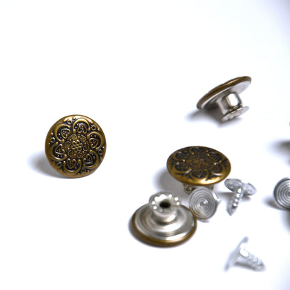 Boutons Jeans  - à FRAPPER - Arabesques Bronze 17mm