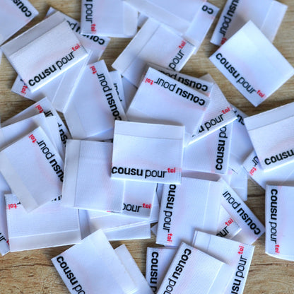 Kit Mini Étiquettes - Cousu pour toi - blanc