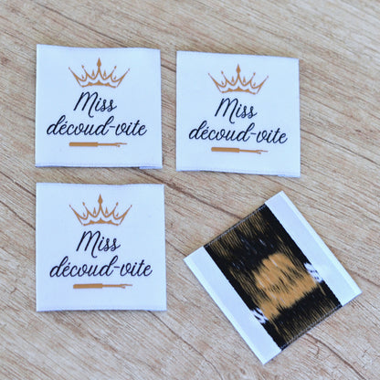 Étiquette tissée à coudre – Miss découd-vite