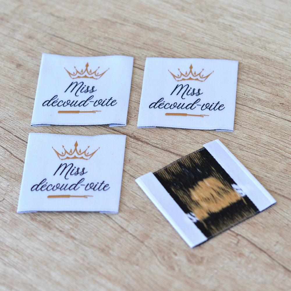 Étiquette tissée à coudre – Miss découd-vite