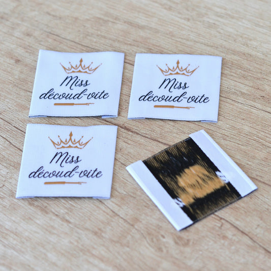 Étiquette tissée à coudre – Miss découd-vite