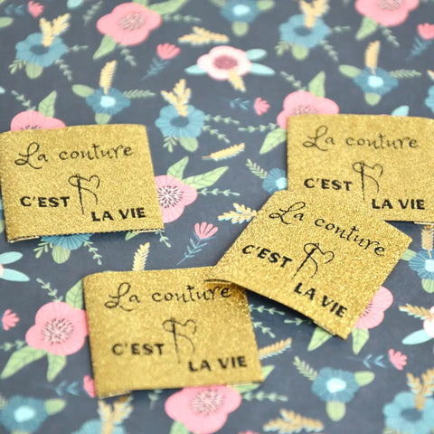 Étiquettes à coudre - La couture c'est la vie! - Or
