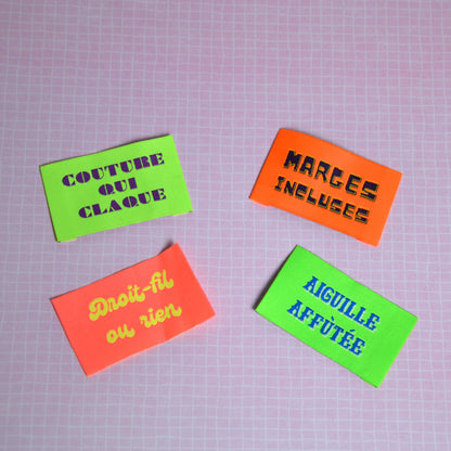 Étiquettes à coudre - "Fluo"