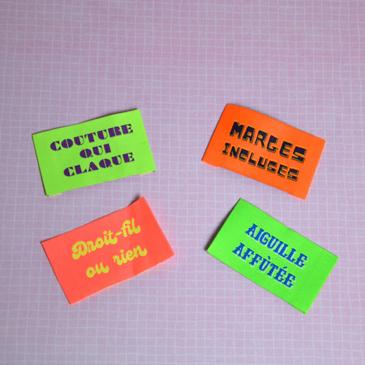 Étiquettes à coudre - "Fluo"