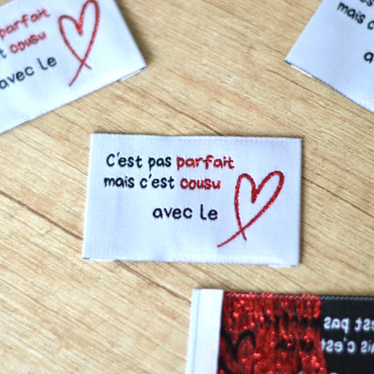 Étiquettes à coudre - Cousu avec le cœur ❤️