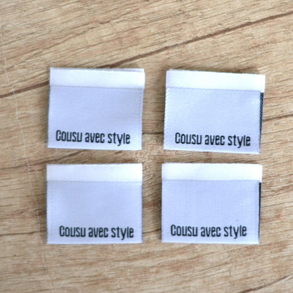 Étiquette tissée "Cousu avec style" – Petit format