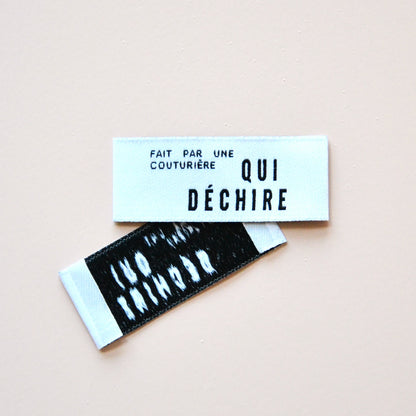 Kit d’étiquettes - Fait par une couturière qui déchire