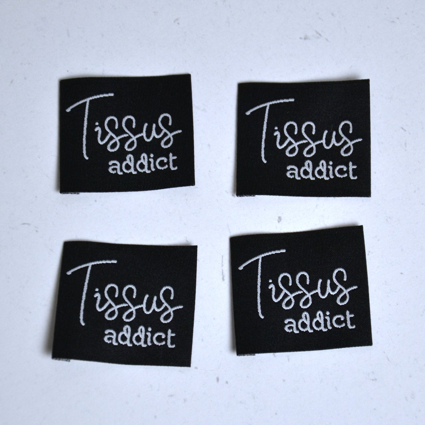 Étiquettes à coudre - Tissus addict 100% black