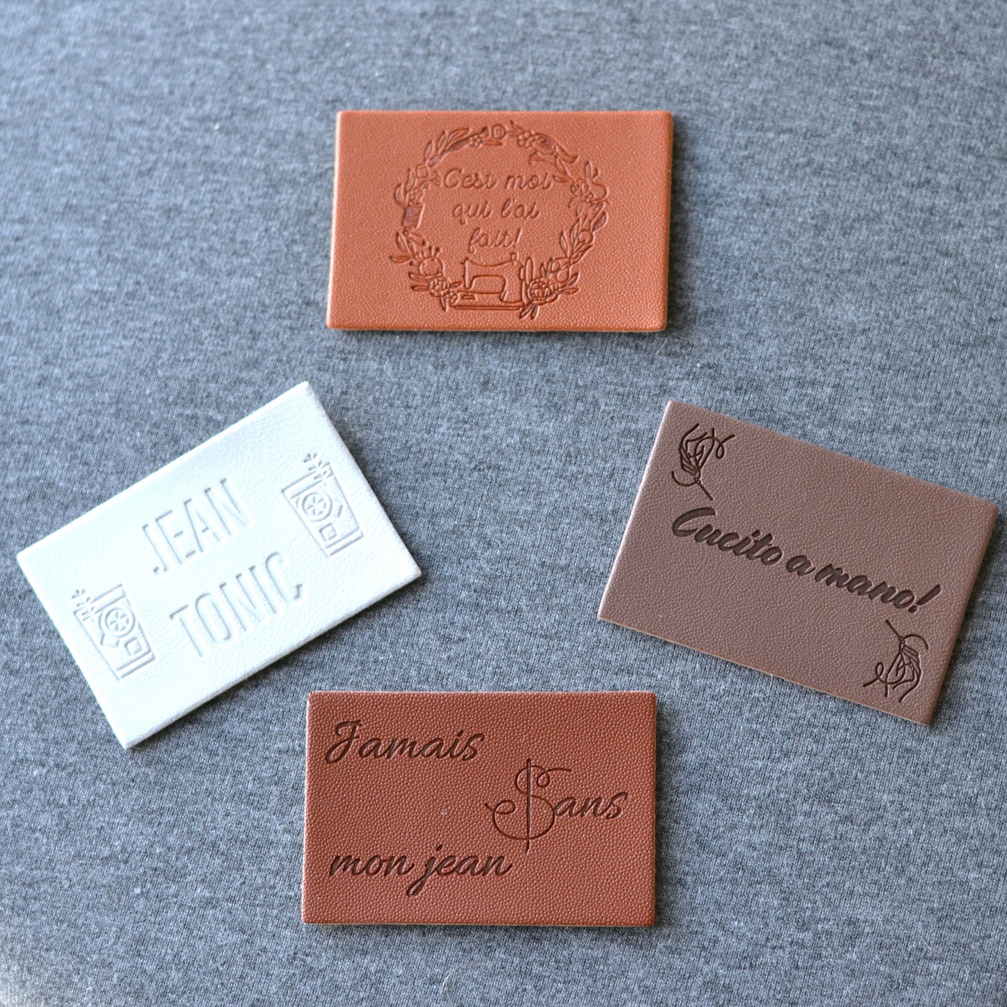 Jacrons/Etiquettes simili cuir - Assortiment