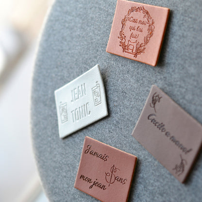 Jacrons/Etiquettes simili cuir - Assortiment
