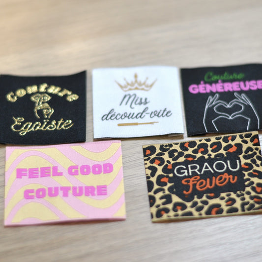 Kit étiquette tissée à coudre – “Ton mood couture”