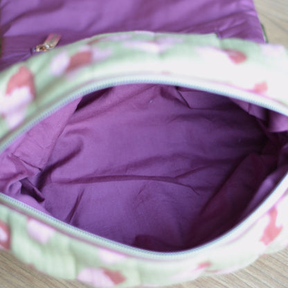 Kit couture trousse de toilette – tissu matelassé réversible « Ça Gèths – Beauté »