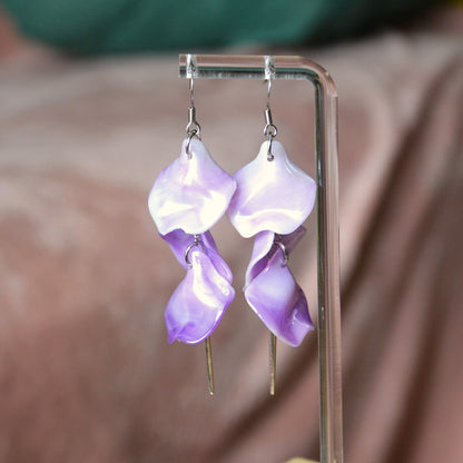 Boucles D'oreilles - Pétales d'aiguille - Dégradé de violet