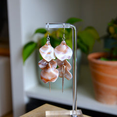 Boucles D'oreilles - Pétales d'aiguille - Marbrée brun