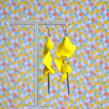 Boucles D'oreilles - Pétales d'aiguille - jaune