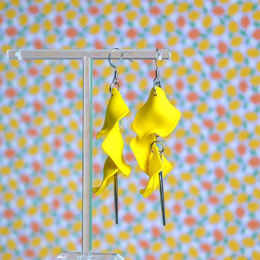 Boucles D'oreilles - Pétales d'aiguille - jaune