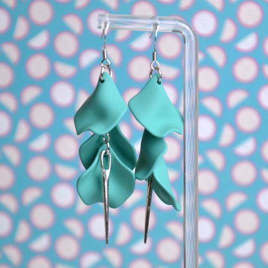 Boucles D'oreilles - Pétales d'aiguille - turquoise