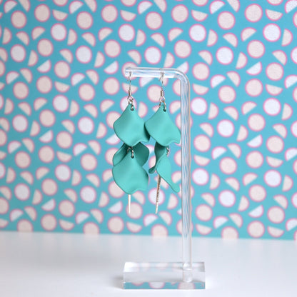 Boucles D'oreilles - Pétales d'aiguille - turquoise
