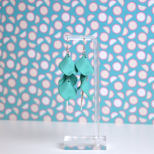Boucles D'oreilles - Pétales d'aiguille - turquoise