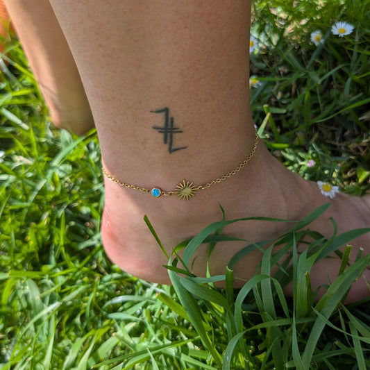 Bracelet de cheville soleil – Acier Inoxydable
