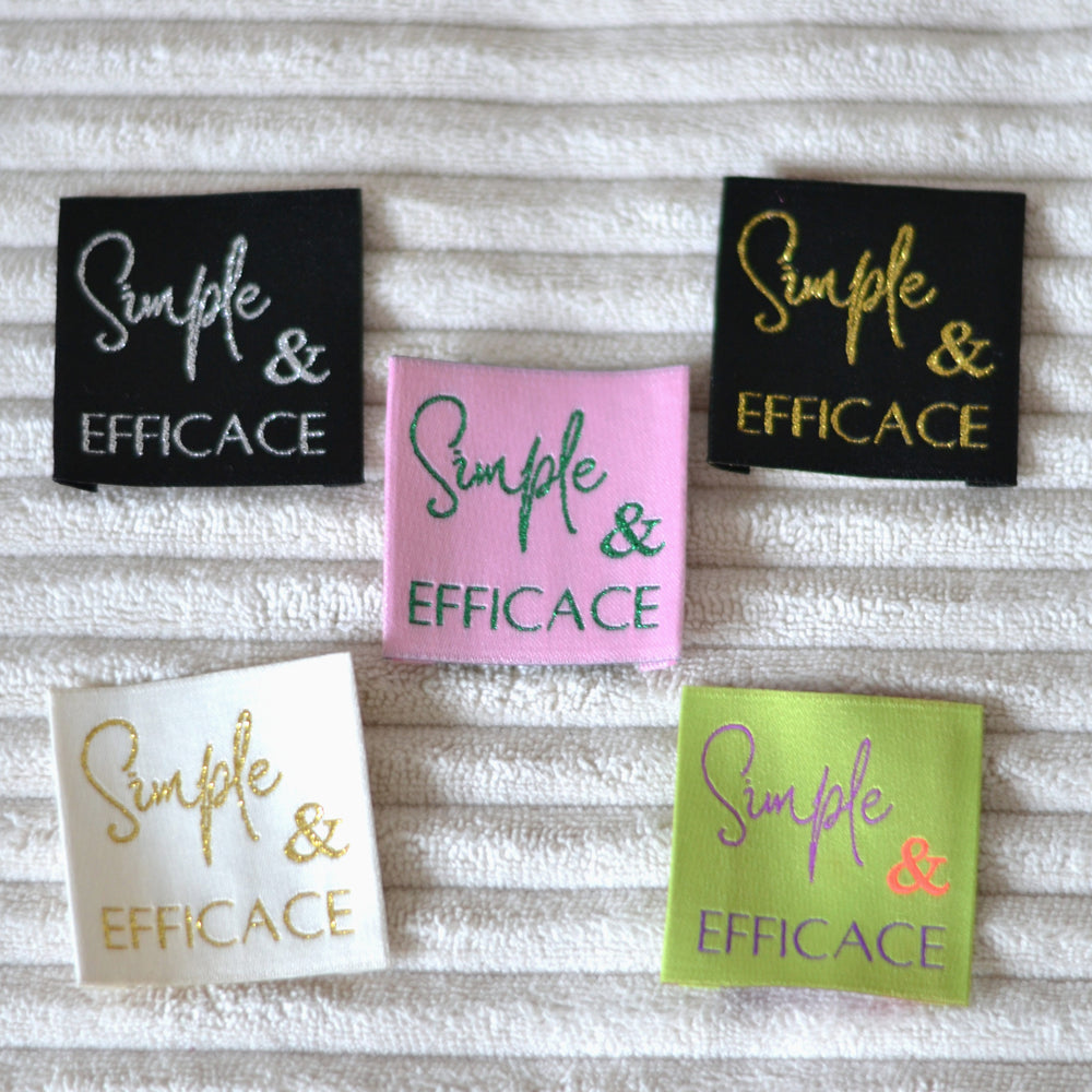 Étiquettes tissées « Simple & Efficace » – Édition revisitée