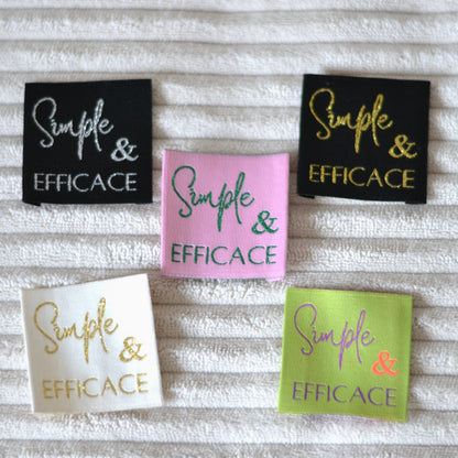Étiquettes tissées « Simple & Efficace » – Édition revisitée